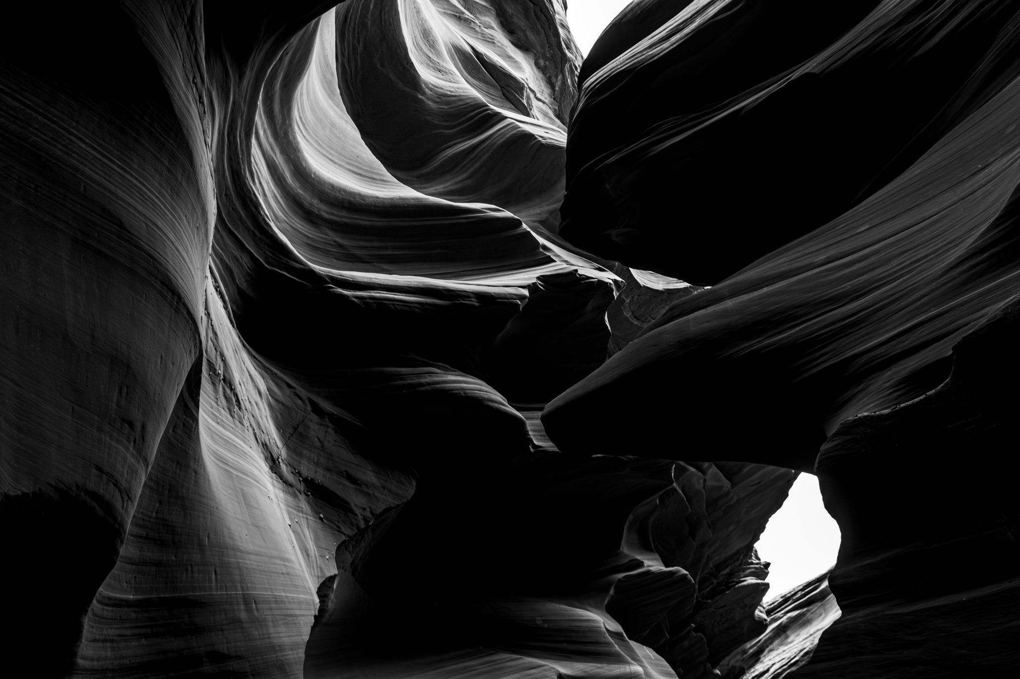 “Erosion in Stillness” Antelope Canyon in Black & White